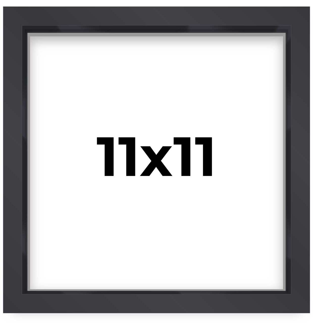 Square Shadow Box 3/4" Depth Black Picture Frame - UV Acrylic, Backing, Hanging Hardware